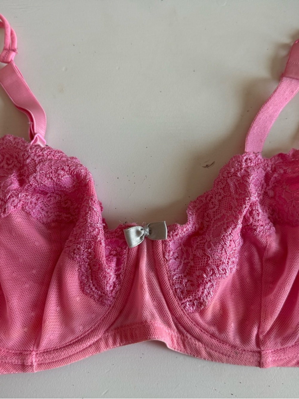 Jezebel Pink Lace Mesh Underwire Bra 36C